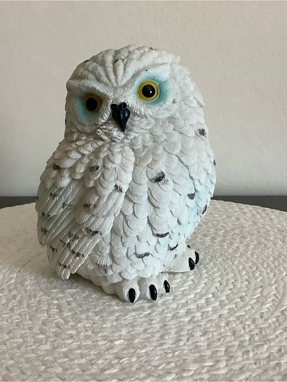 White Snowy Owl Figurine Decorative Pet Accent
